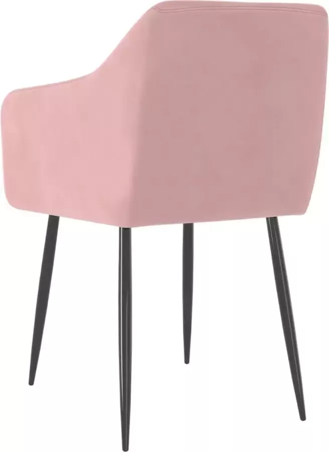 VidaXL Eetkamerstoelen 4 St Fluweel Roze - Foto 1