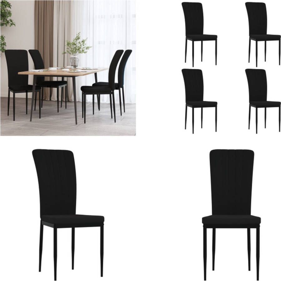 VidaXL -Eetkamerstoelen-4-st-fluweel-zwart