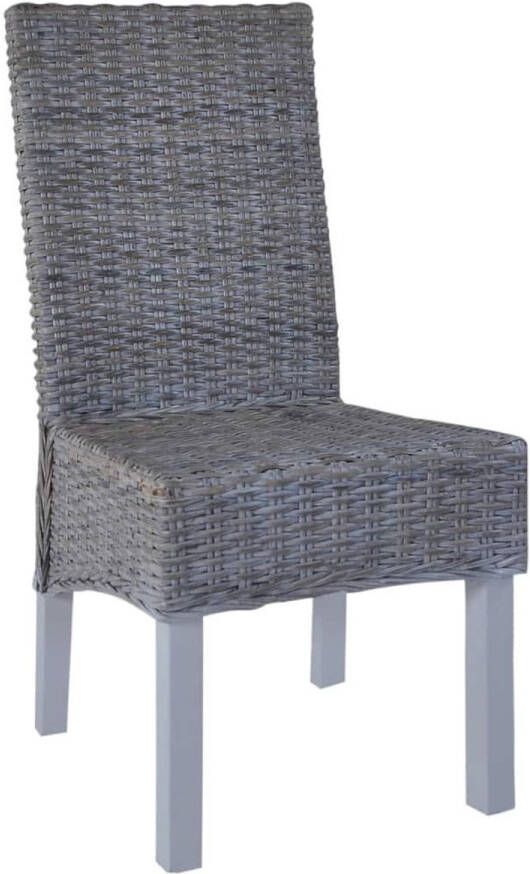 Vida XL Eetkamerstoelen 4 st kubu rattan en mangohout lichtbruin SKU: V275465 - Foto 1