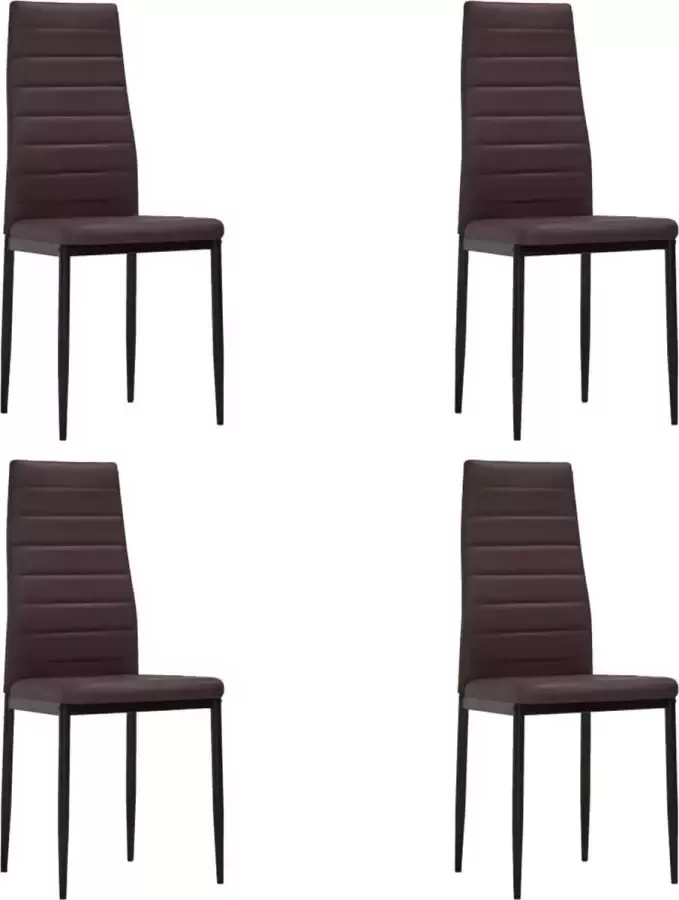 VidaXL Eetkamerstoelen 4 st kunstleer bruin - Foto 2