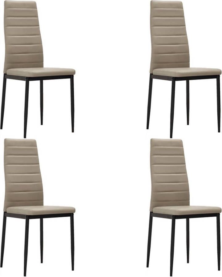 VidaXL -Eetkamerstoelen-4-st-kunstleer-cappuccino