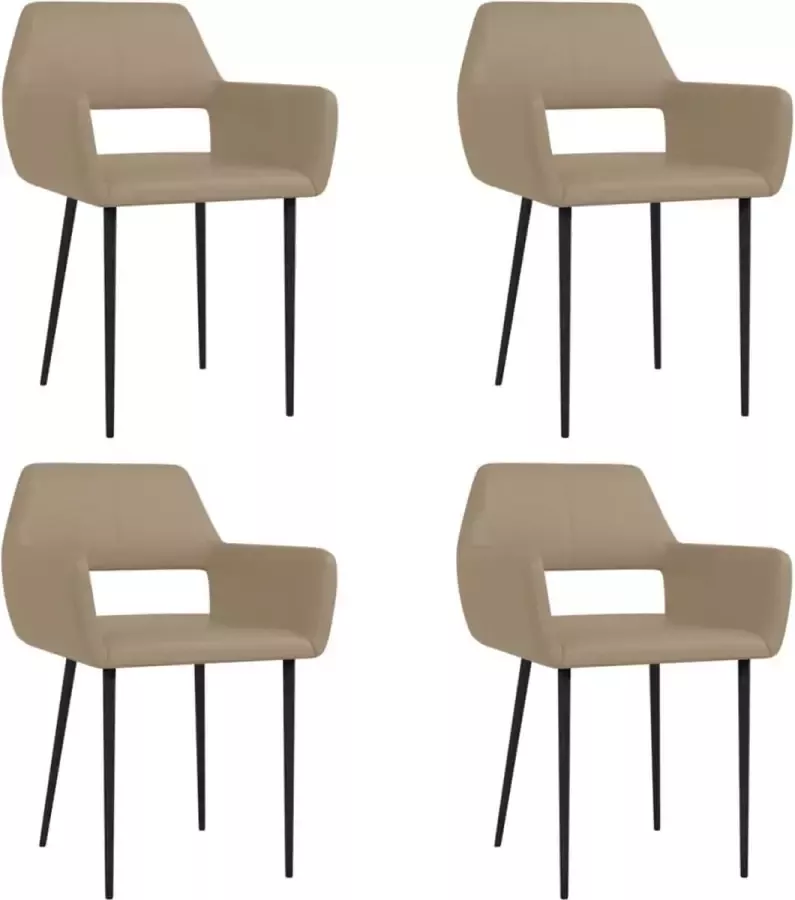 VidaXL Eetkamerstoelen 4 st kunstleer cappuccino