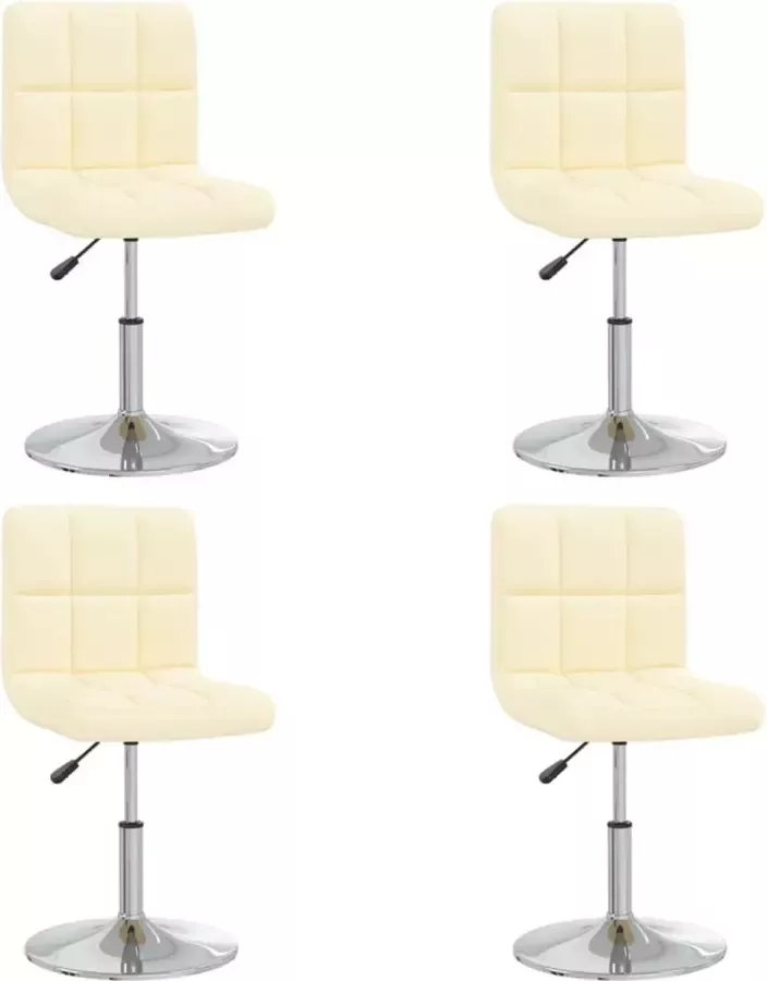 VidaXL Eetkamerstoelen 4 st kunstleer crèmekleurig - Foto 2