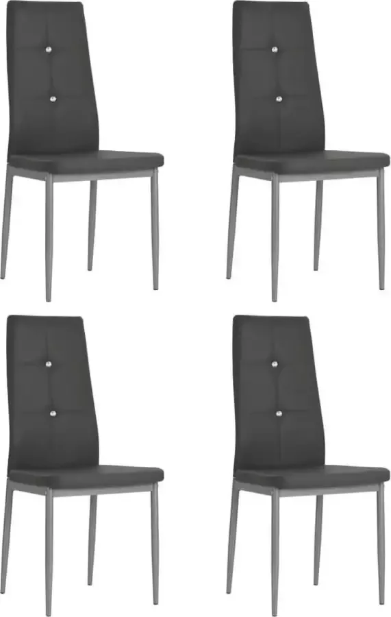 VidaXL Eetkamerstoelen 43x43 5x96 cm kunstleer grijs 4 st - Foto 2