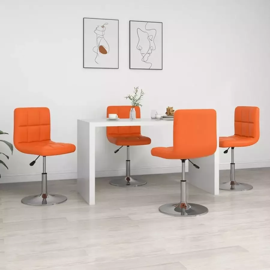 VIDAXL Eetkamerstoelen 4 st kunstleer oranje - Foto 2