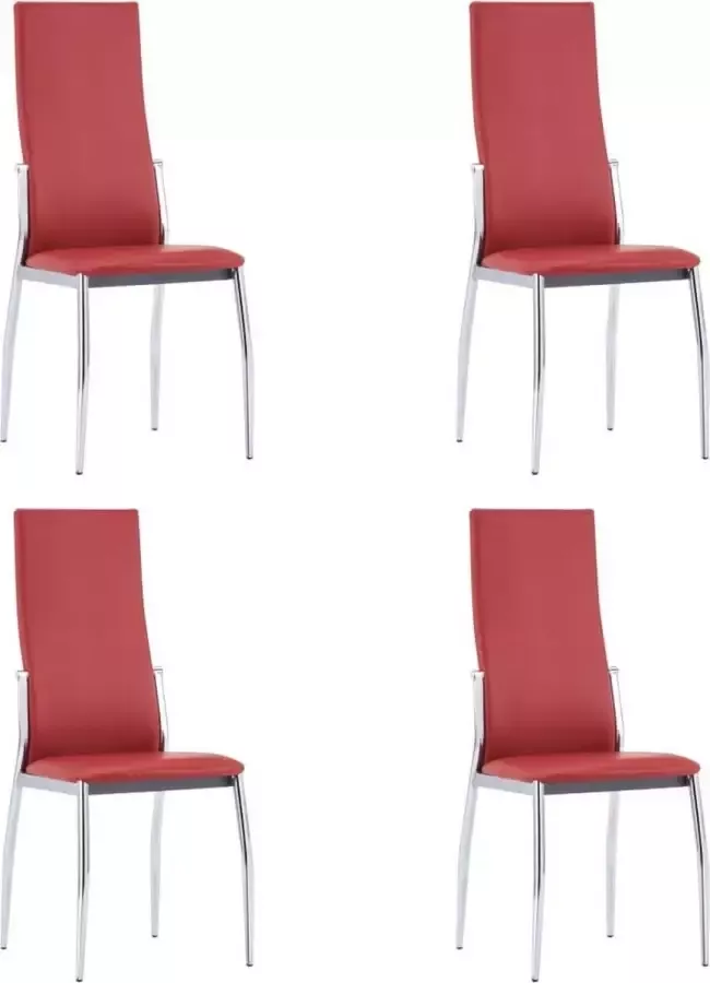 VIDAXL Eetkamerstoelen 4 st kunstleer rood