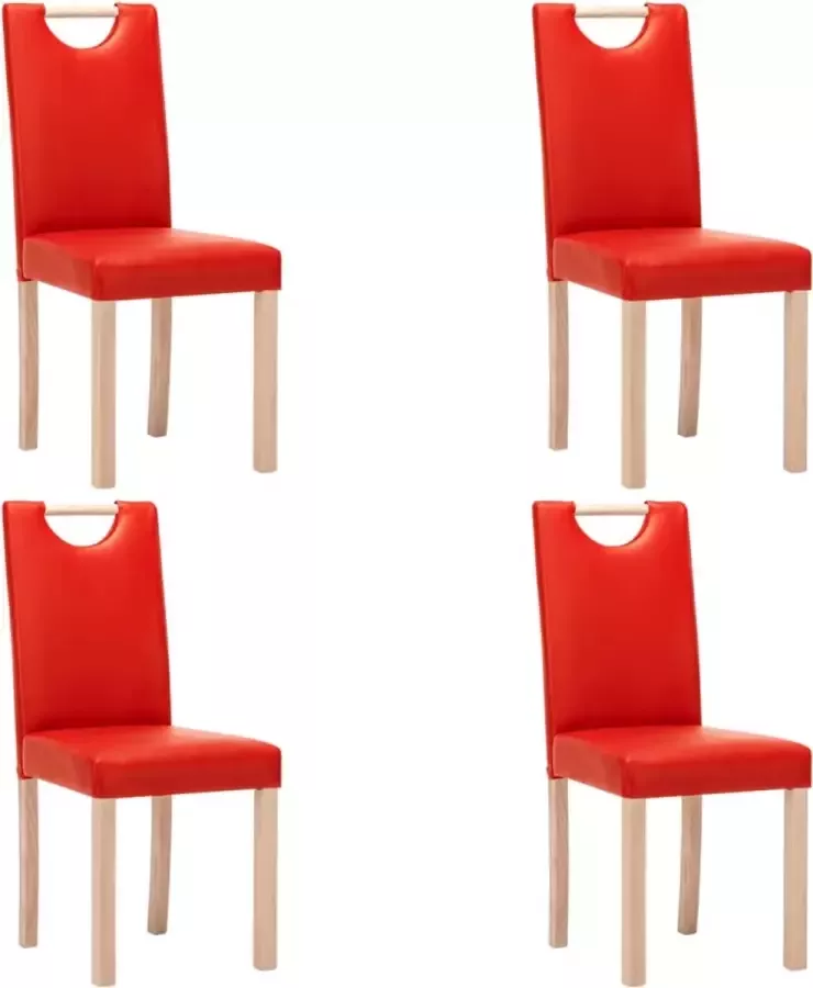 VIDAXL Eetkamerstoelen 4 st kunstleer rood - Foto 2