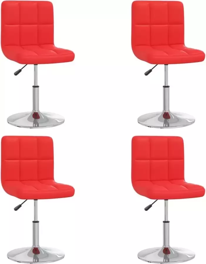 VidaXL -Eetkamerstoelen-4-st-kunstleer-rood - Foto 2