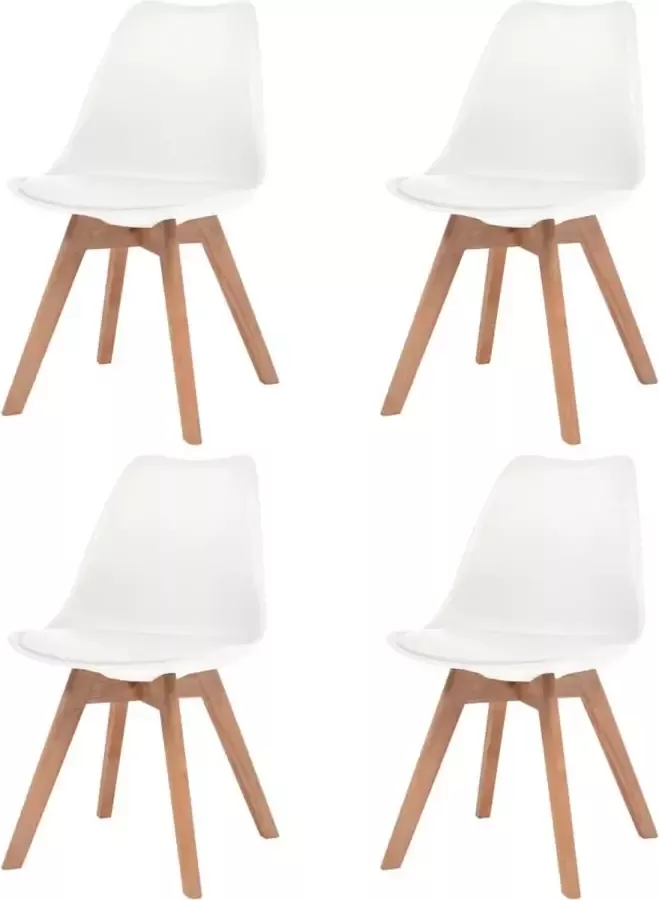 VidaXL -Eetkamerstoelen-4-st-kunststof-wit - Foto 1