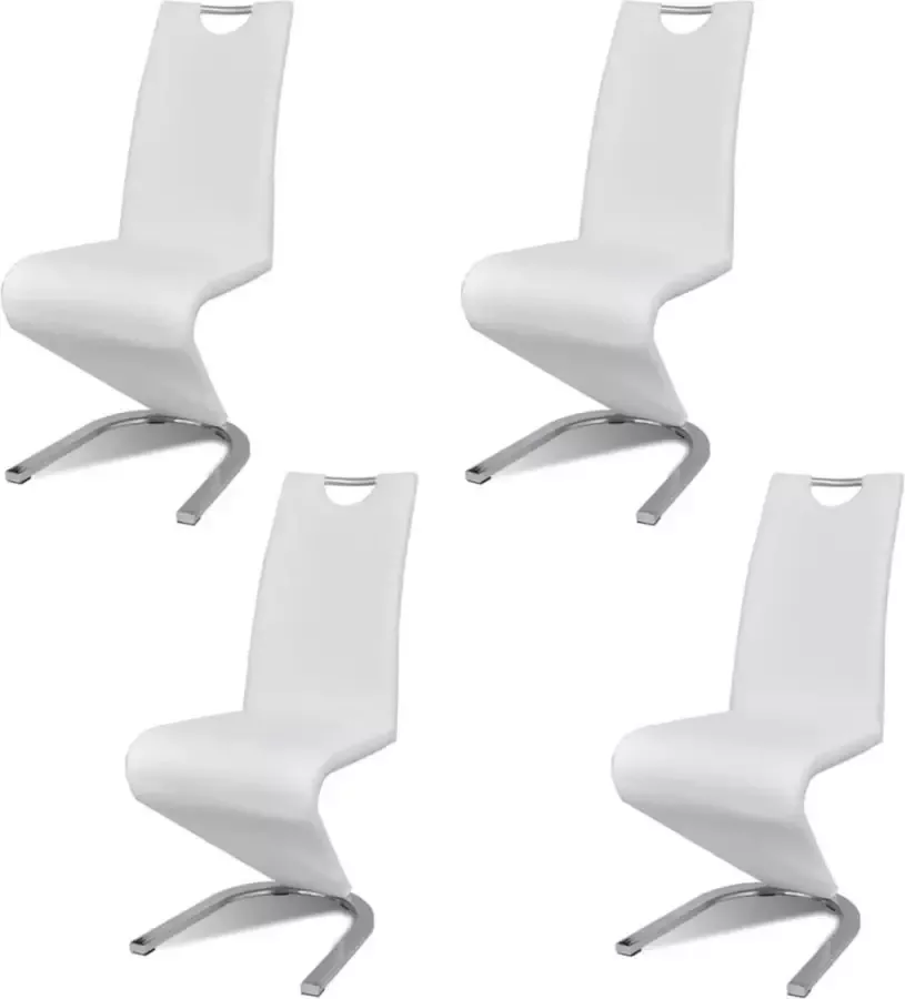 VidaXL Eetkamerstoelen 4 st kunstleer wit