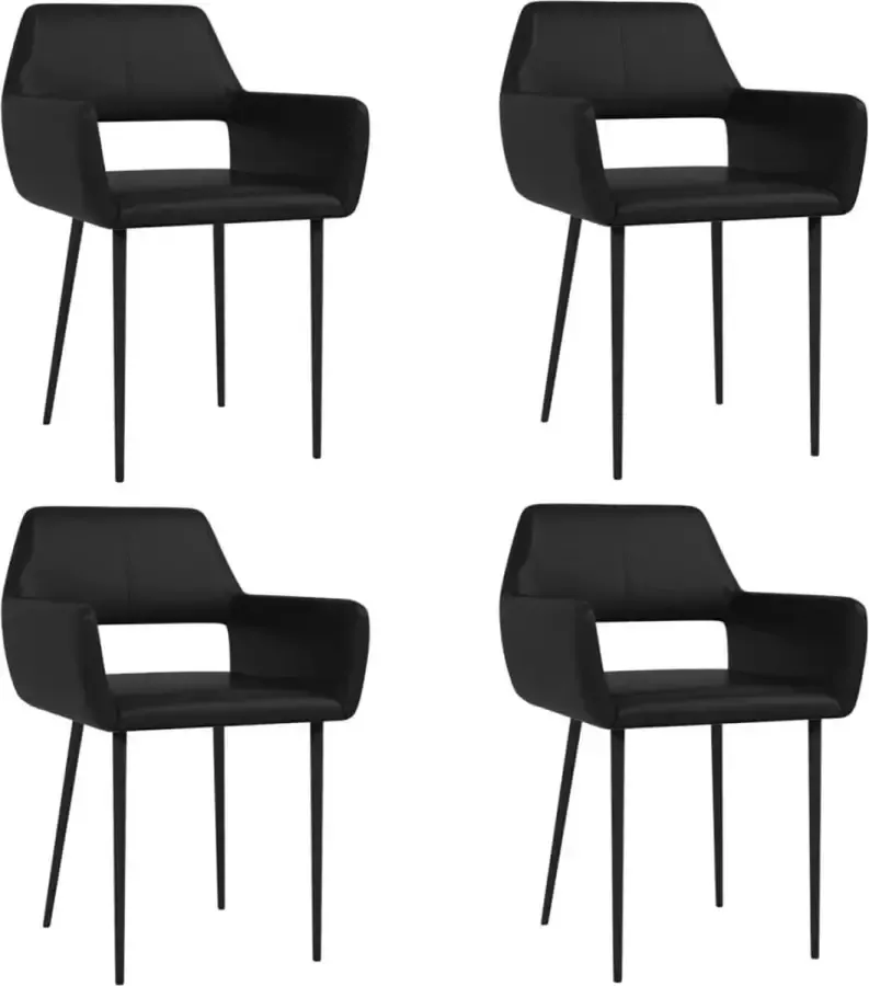 VidaXL Eetkamerstoelen 4 st kunstleer zwart - Foto 1