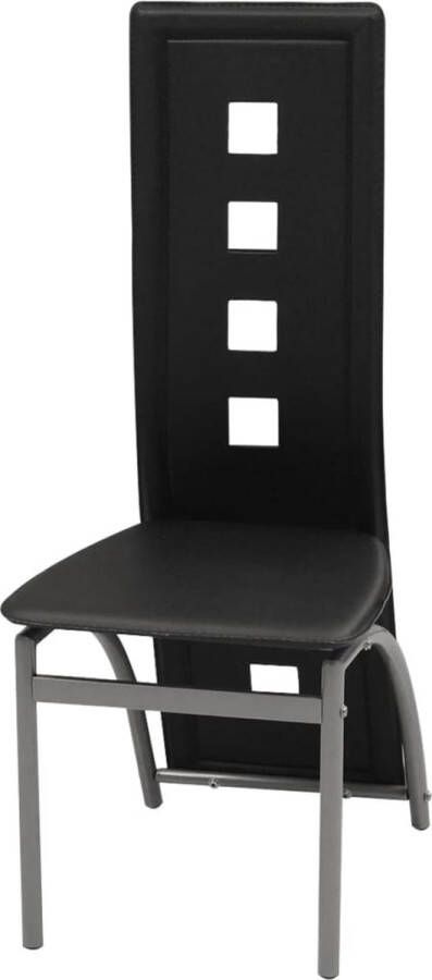 VidaXL -Eetkamerstoelen-4-st-kunstleer-zwart - Foto 2