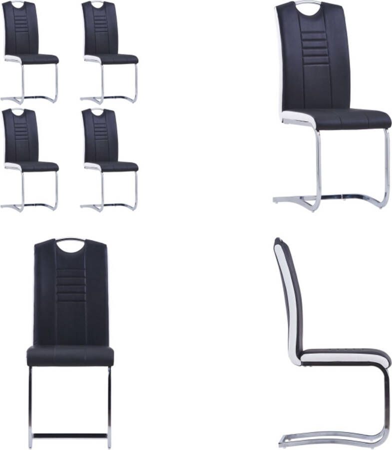 VidaXL -Eetkamerstoelen-4-st-kunstleer-zwart - Foto 2