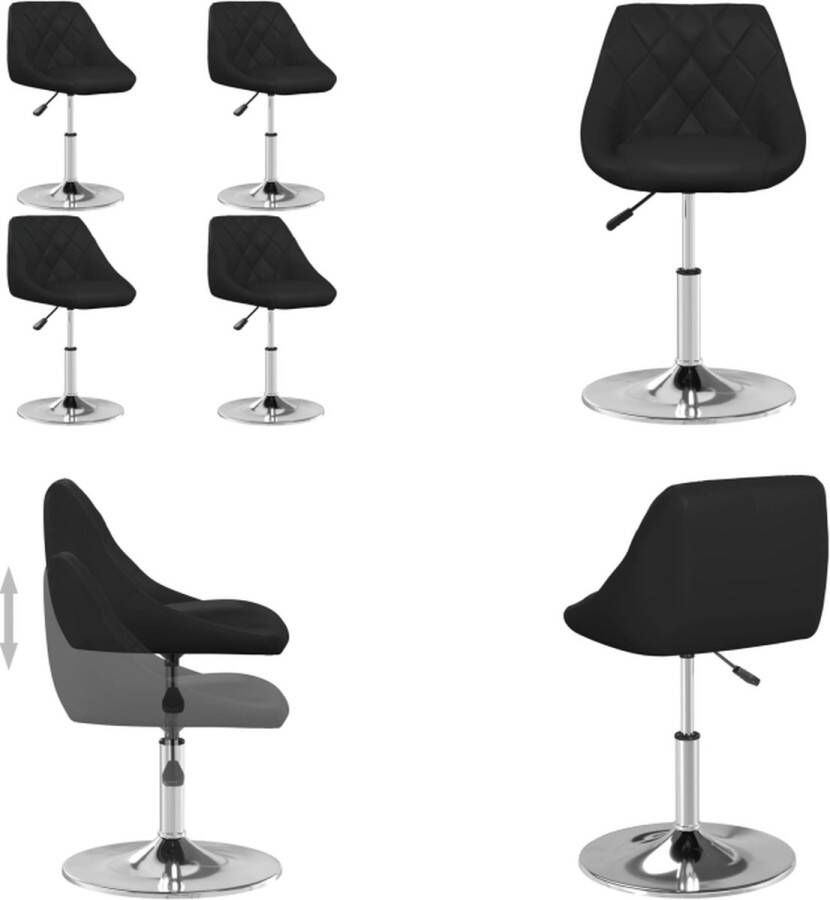 VidaXL -Eetkamerstoelen-4-st-kunstleer-zwart