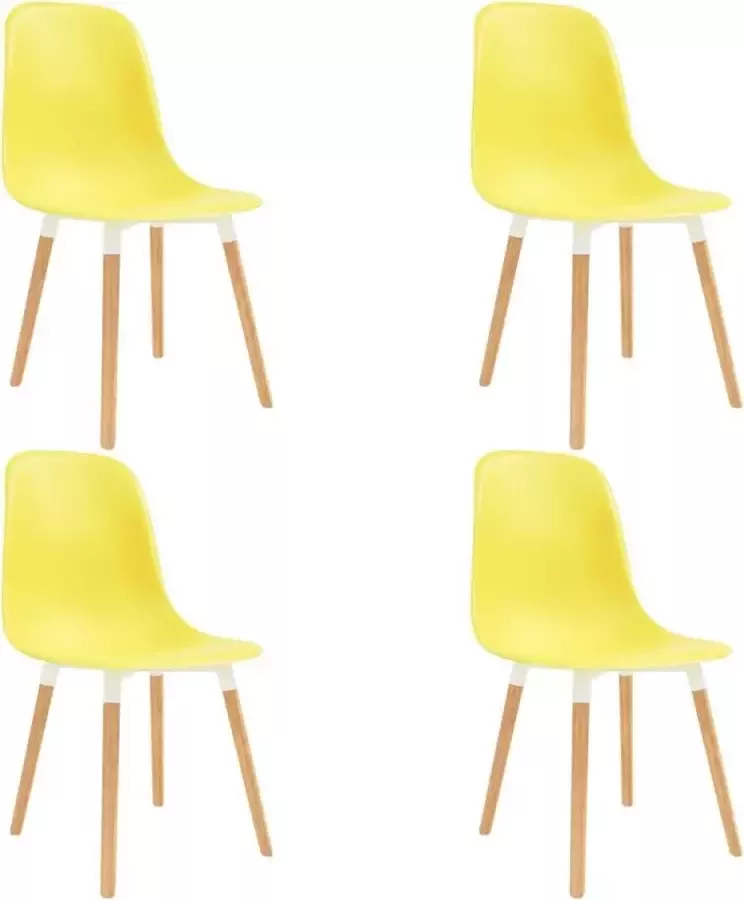 VidaXL Eetkamerstoel Eetkamerstoelen Keukenstoel Keukenstoelen Eetkamerstoelen 4 st kunststof geel
