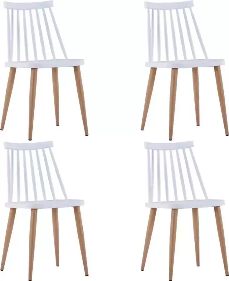 VidaXL Eetkamerstoelen 4 st kunststof wit