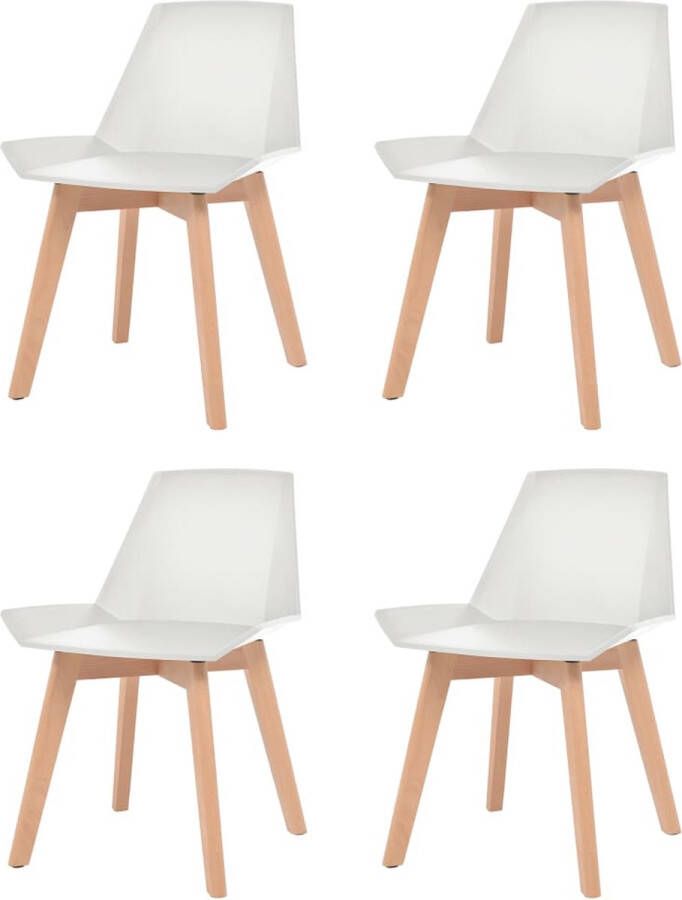 VidaXL -Eetkamerstoelen-4-st-kunststof-wit