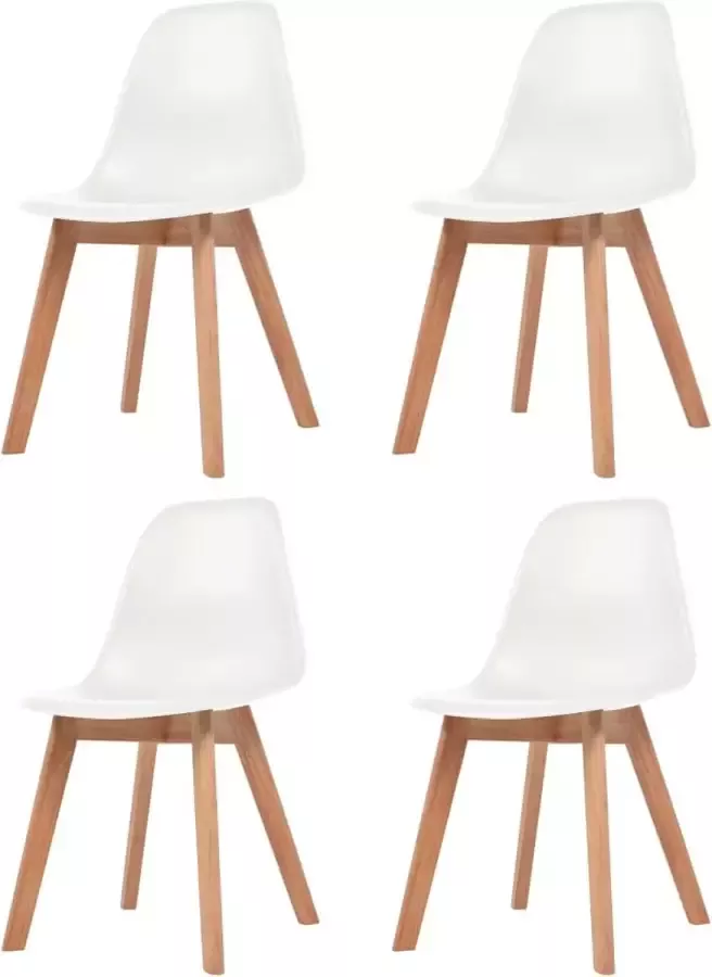 VidaXL -Eetkamerstoelen-4-st-kunststof-wit - Foto 2