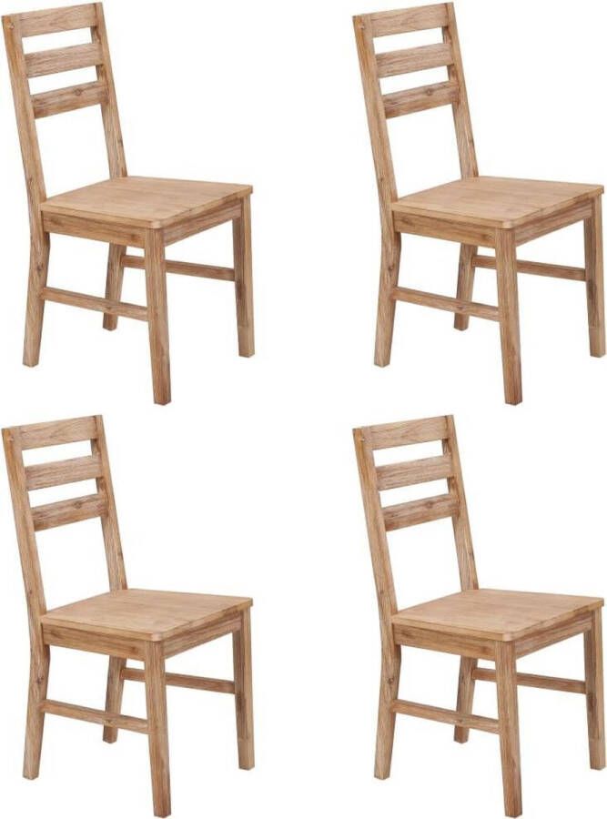 VidaXL -Eetkamerstoelen-massief-acaciahout-met-sheesham-afwerking-4-st - Foto 2