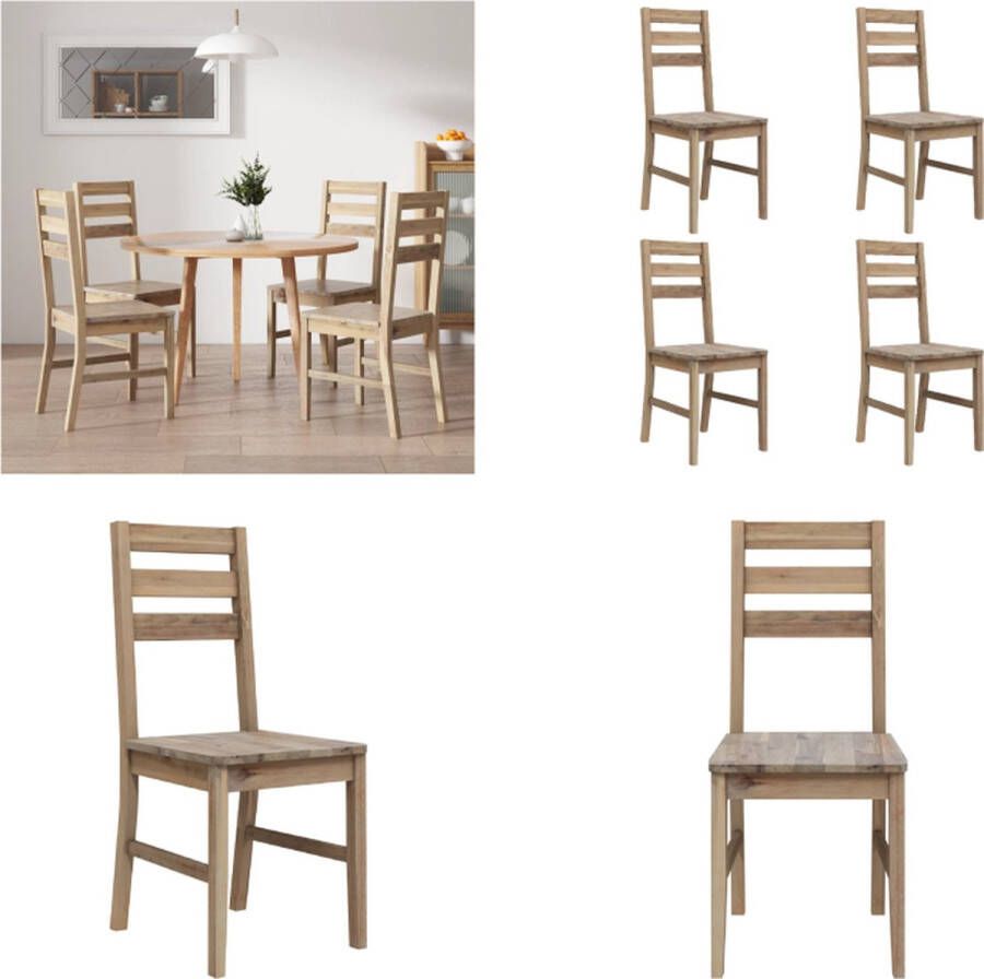 VidaXL Eetkamerstoelen 4 st massief acaciahout Eetkamerstoel Eetkamerstoelen Diner Stoel Diner Stoelen