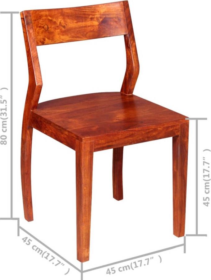 VidaXL -Eetkamerstoelen-4-st-massief-acaciahout-en-sheesham - Foto 2