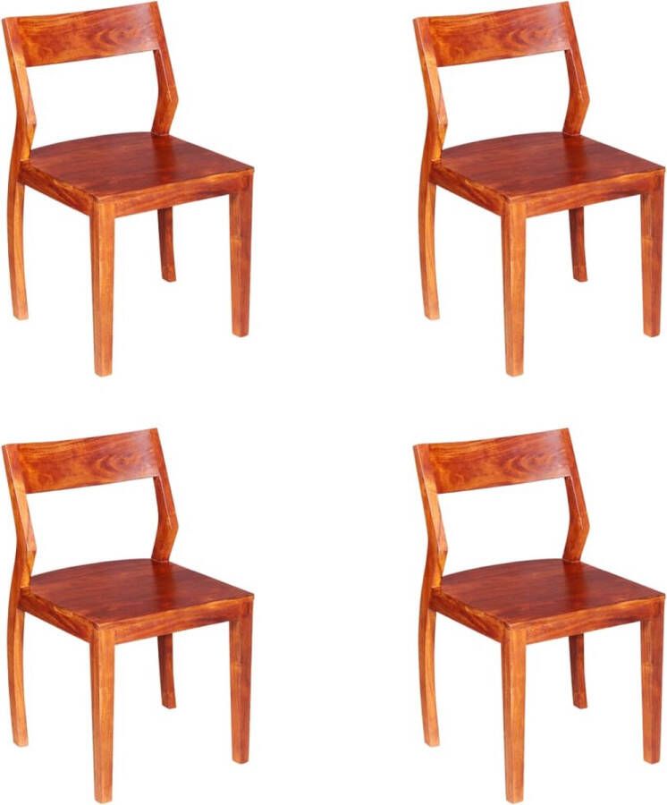 VidaXL -Eetkamerstoelen-4-st-massief-acaciahout-en-sheesham