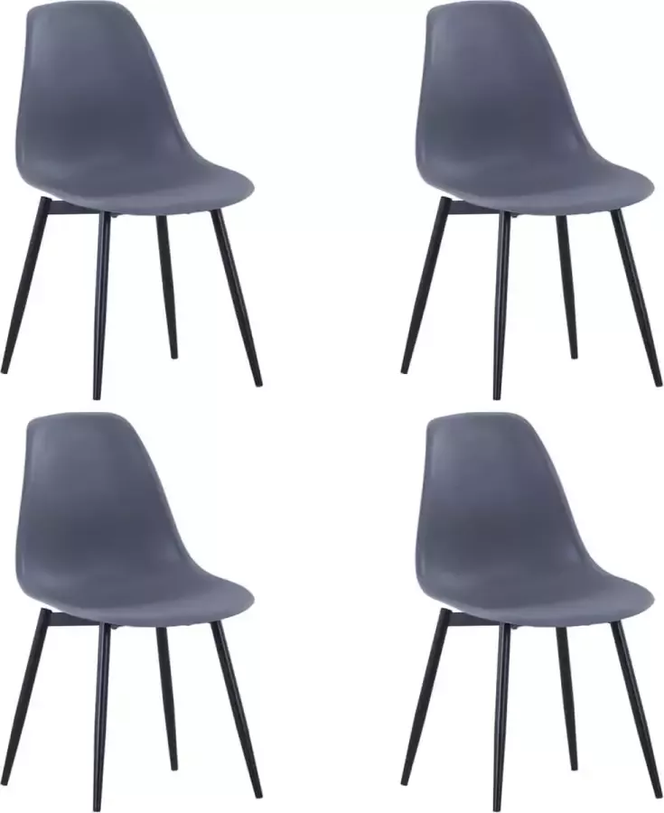 VidaXL Eetkamerstoelen 4 St Pp Grijs