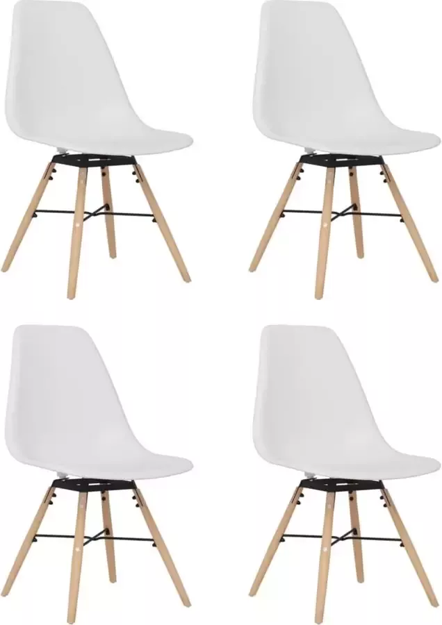 VidaXL -Eetkamerstoelen-4-st-PP-wit - Foto 2