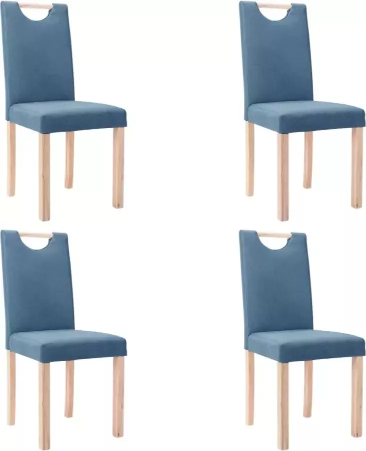 VIDAXL Eetkamerstoelen 4 st stof blauw - Foto 2