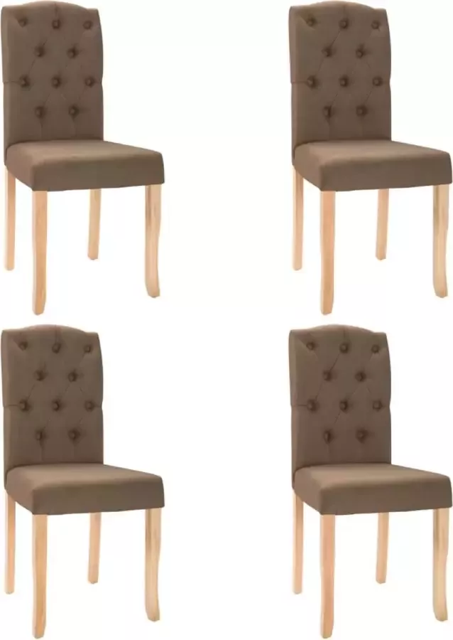VidaXL Eetkamerstoelen 4 st stof bruin - Foto 2
