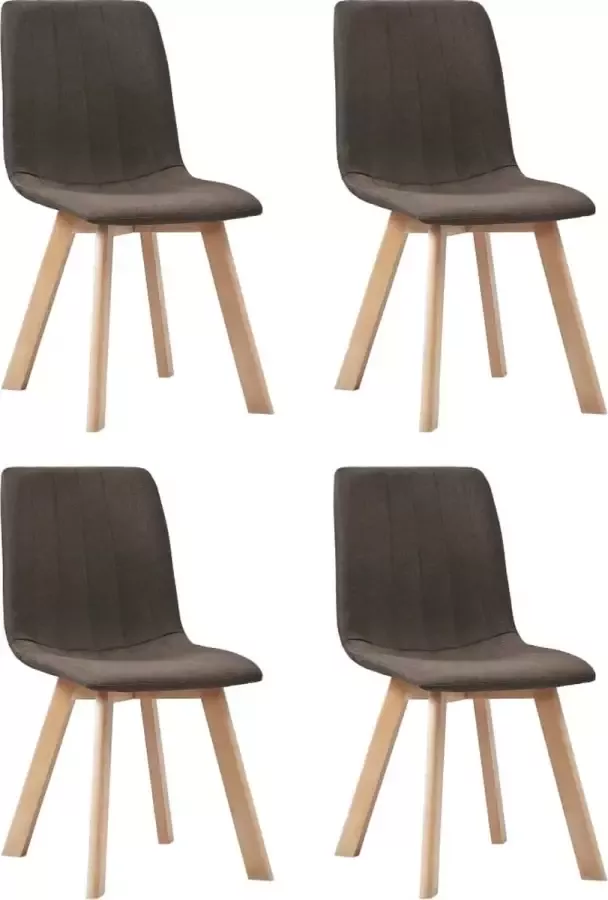 VidaXL Eetkamerstoelen 4 st stof bruin - Foto 1