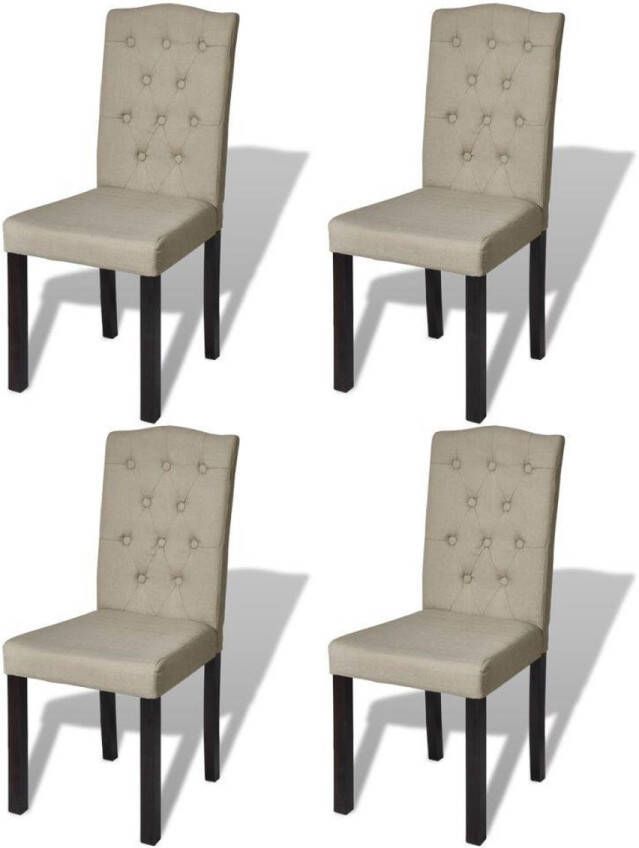 VidaXL -Eetkamerstoelen-4-st-stof-camel - Foto 3