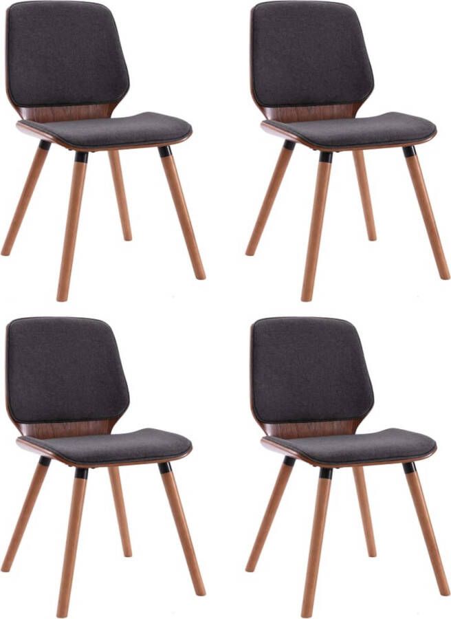 VidaXL -Eetkamerstoelen-4-st-stof-grijs - Foto 4