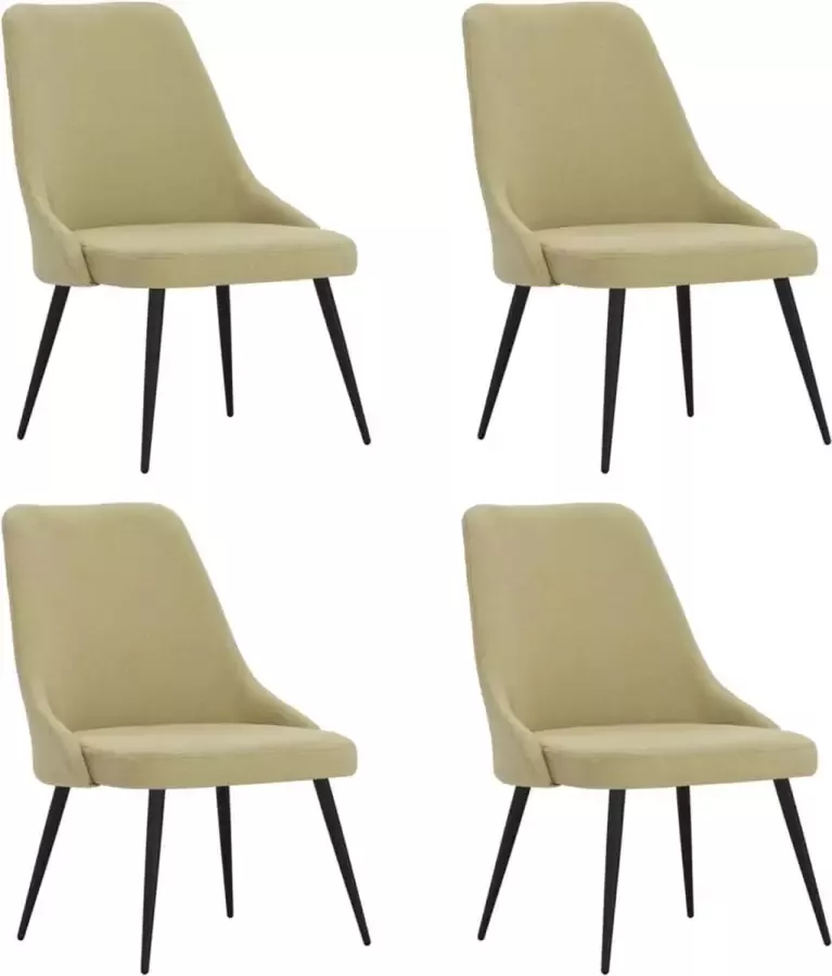 VIDAXL Eetkamerstoelen 4 st stof groen