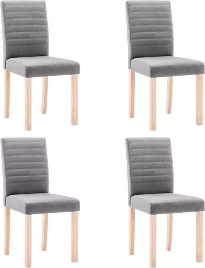 VidaXL Eetkamerstoelen 4 st stof lichtgrijs - Foto 2
