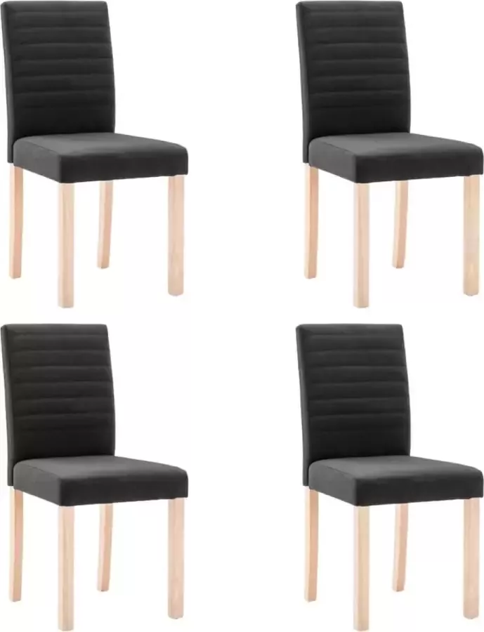 VidaXL Eetkamerstoelen 4 st stof zwart - Foto 2