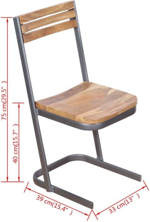 VidaXL -Eetkamerstoelen-4-stuks-massief-teakhout