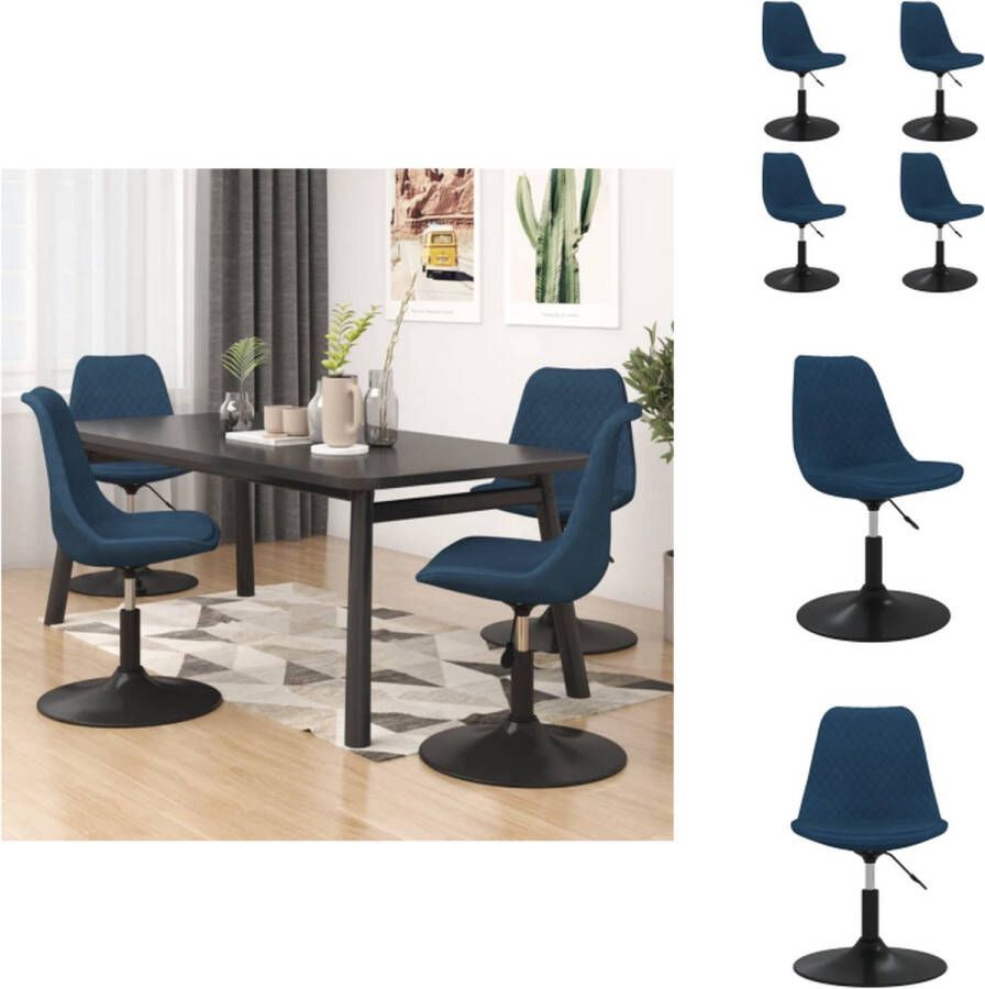 VidaXL Eetkamerstoelen 49 x 42 cm Zacht fluweel Hoge flexibiliteit Stabiel en stevig frame Eetkamerstoel