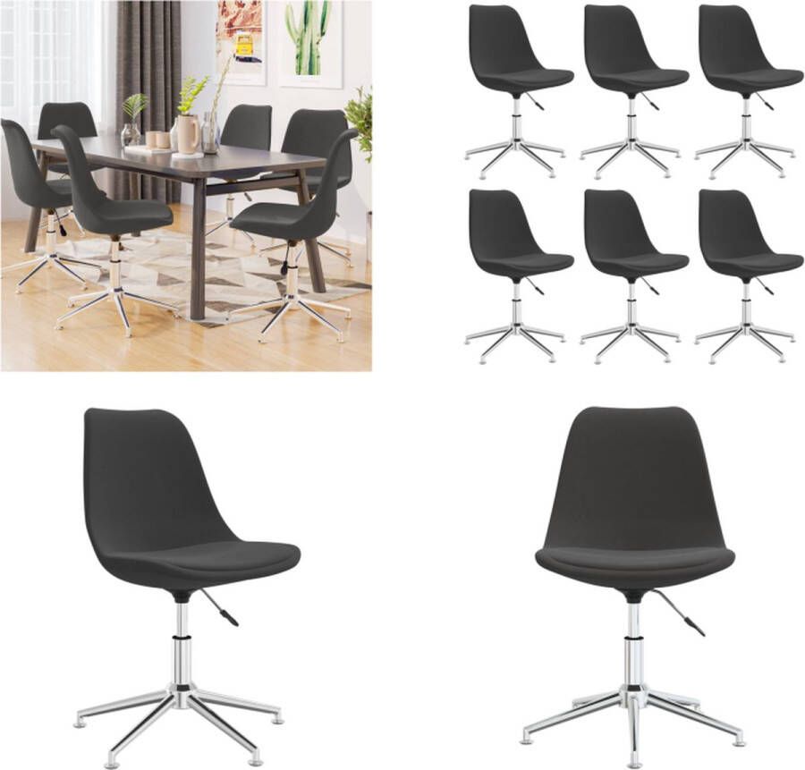 VidaXL Eetkamerstoelen 6 st draaibaar stof donkergrijs Eetstoel Eetstoelen Keukenstoel Stoel
