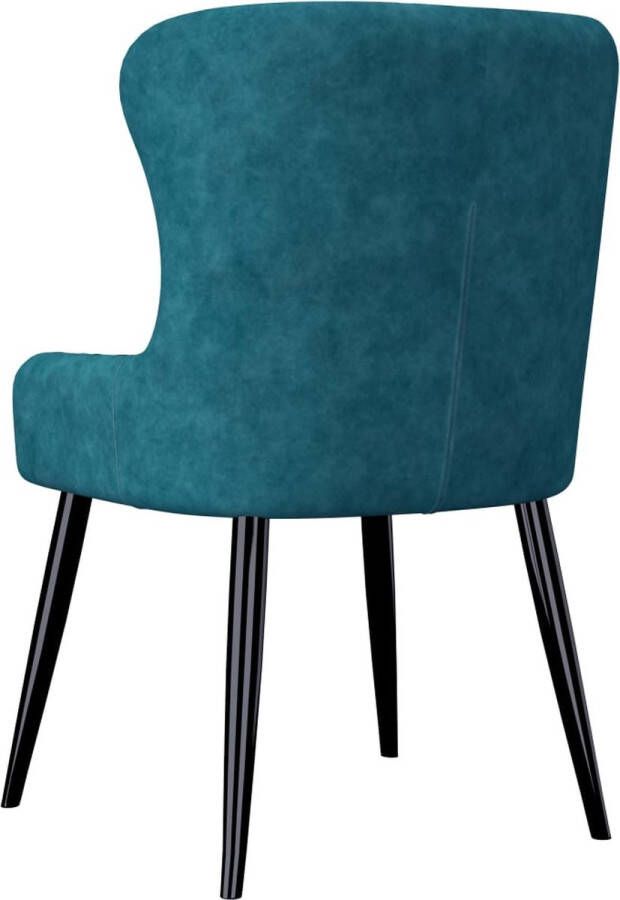 VIDAXL Eetkamerstoelen 6 st fluweel blauw - Foto 1