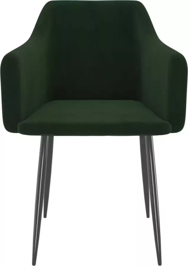 VidaXL Eetkamerstoelen 6 st fluweel donkergroen - Foto 2