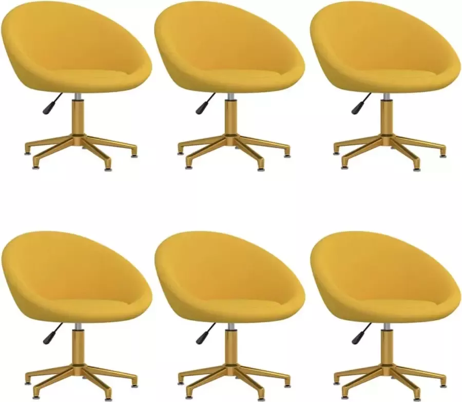 VidaXL Eetkamerstoelen 6 st fluweel geel