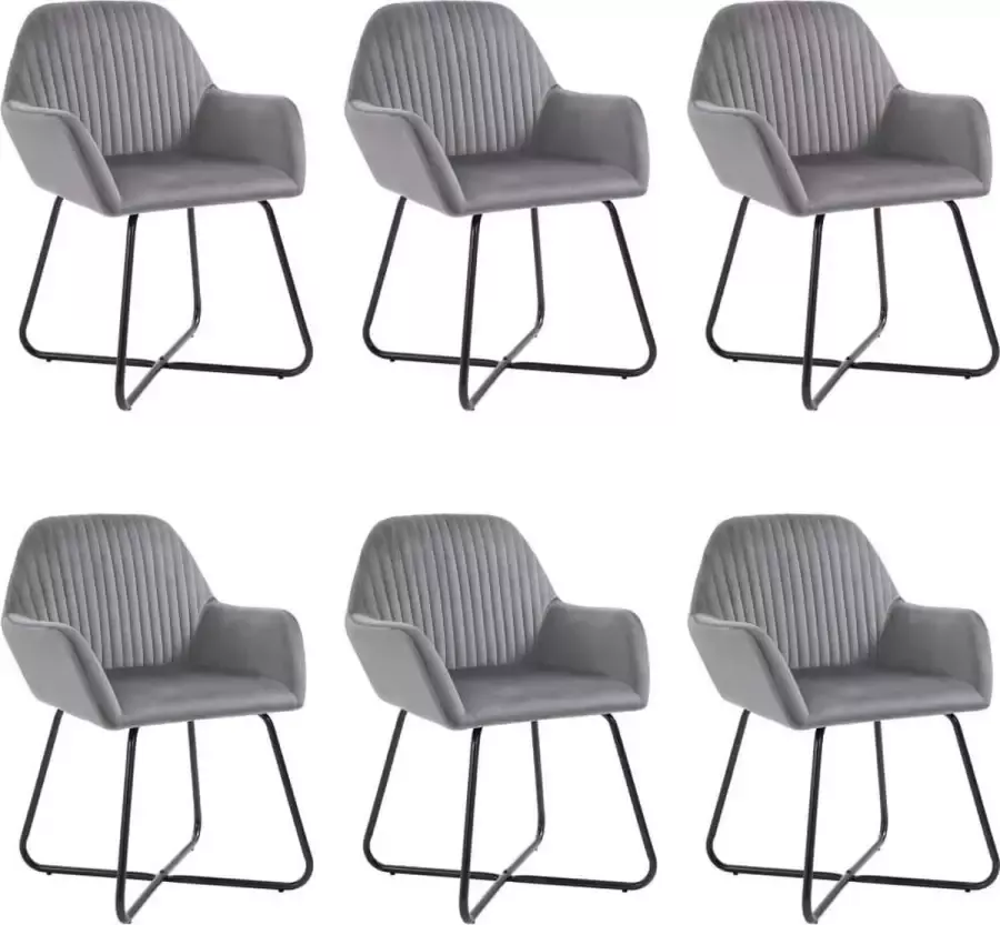 Vida XL Eetkamerstoelen 6 st fluweel grijs SKU: V277010