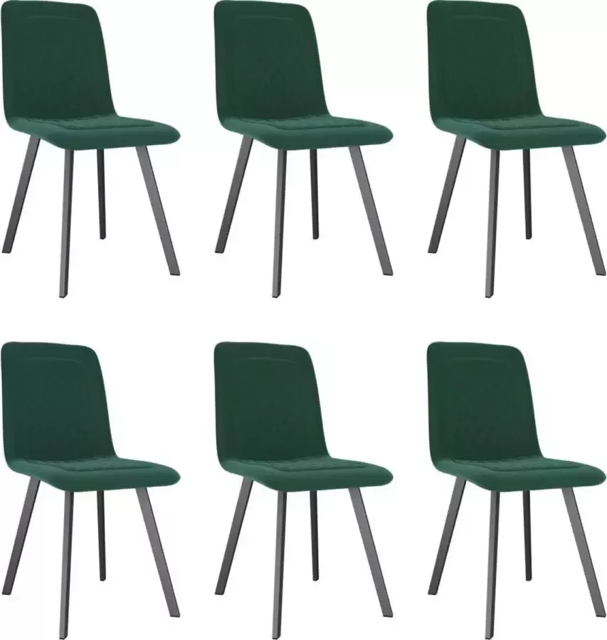 VidaXL Eetkamerstoelen 6 St Fluweel Groen - Foto 1