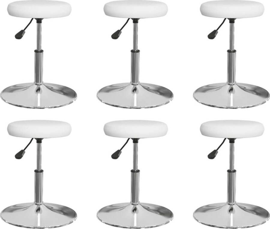 VidaXL -Eetkamerstoelen-6-st-kunstleer-wit - Foto 3