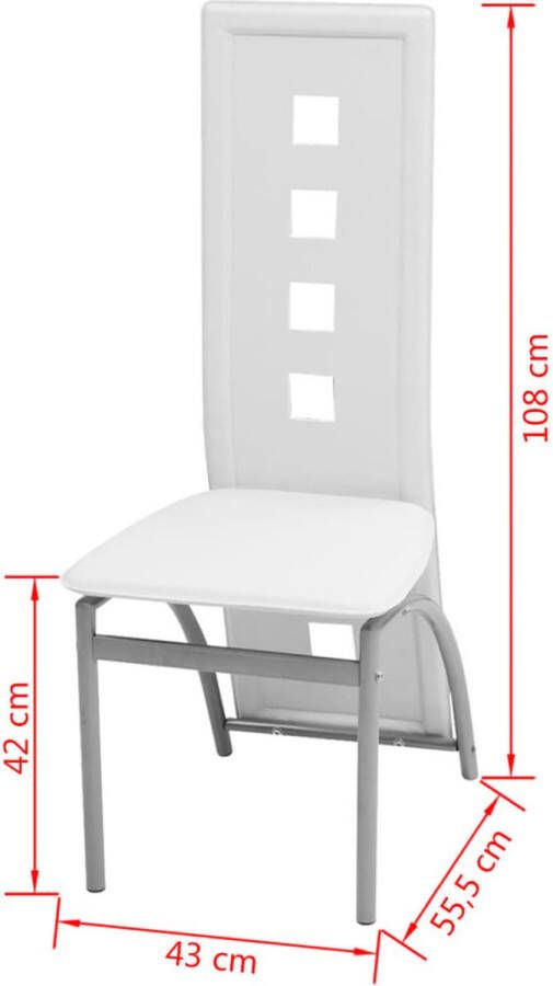 VidaXL -Eetkamerstoelen-6-st-kunstleer-wit