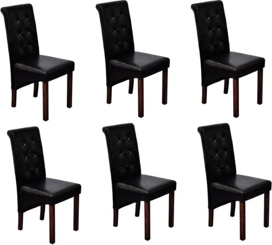 VidaXL -Eetkamerstoelen-6-st-kunstleer-zwart - Foto 6