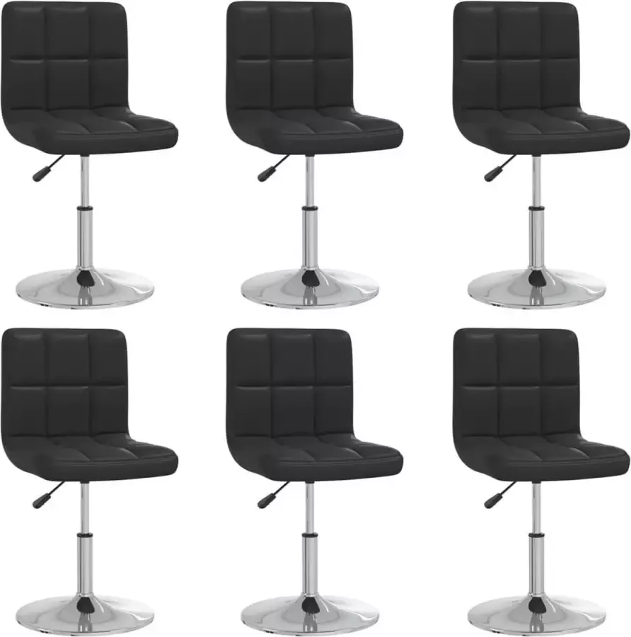 VidaXL -Eetkamerstoelen-6-st-kunstleer-zwart