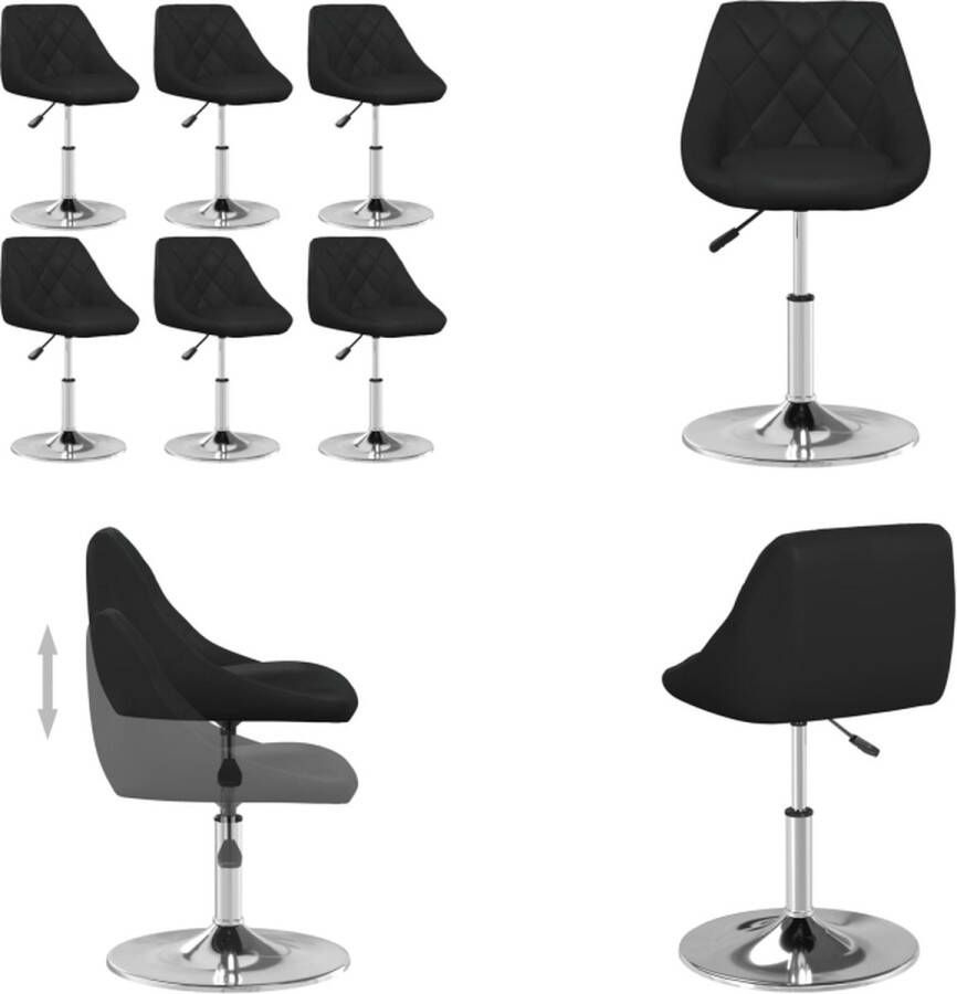 VidaXL -Eetkamerstoelen-6-st-kunstleer-zwart - Foto 2