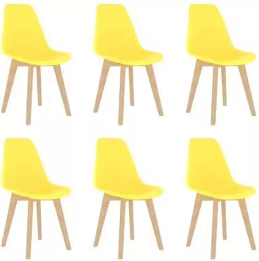 VidaXL Eetkamerstoelen 6 st kunststof geel